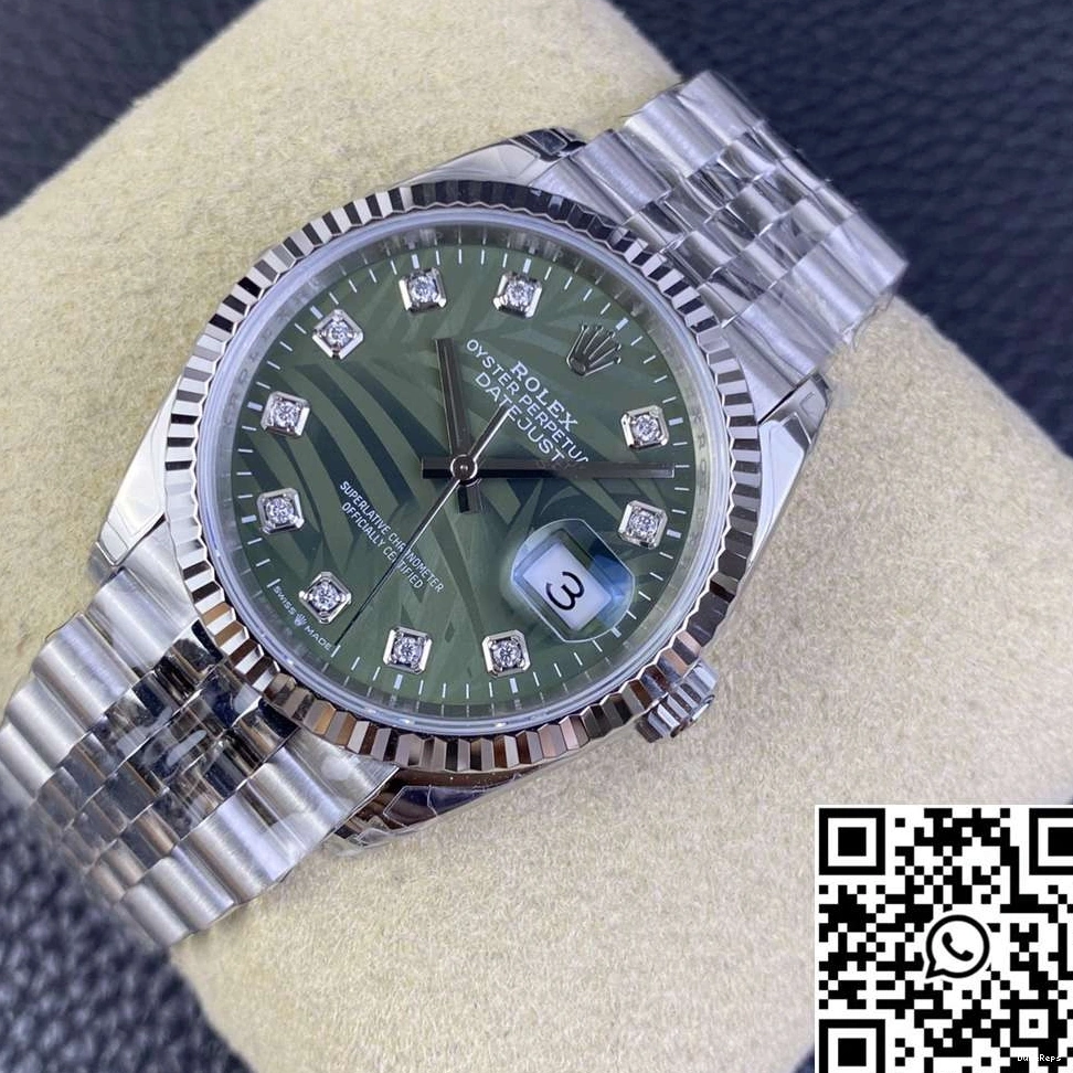 Dial Diamond Rolex Green Hourmarker M126234 Steel Factory Clean Datejust Motif 36MM Stainless 0520